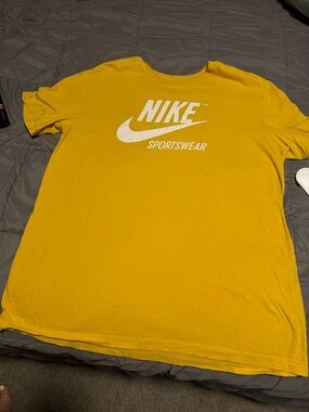 Nike Yellow Short Sleeve Sportswear Logo Tee